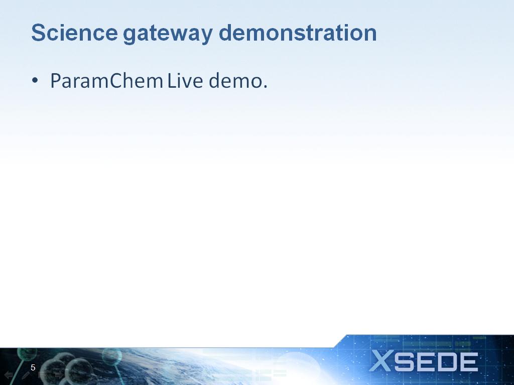 Science gateway demonstration