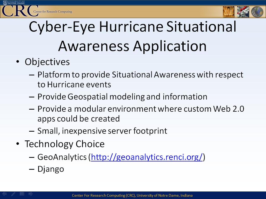 Cyber-Eye Hurricane Situational Awareness Application