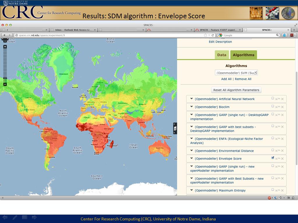 Results: SDM algorithm : Envelope Score