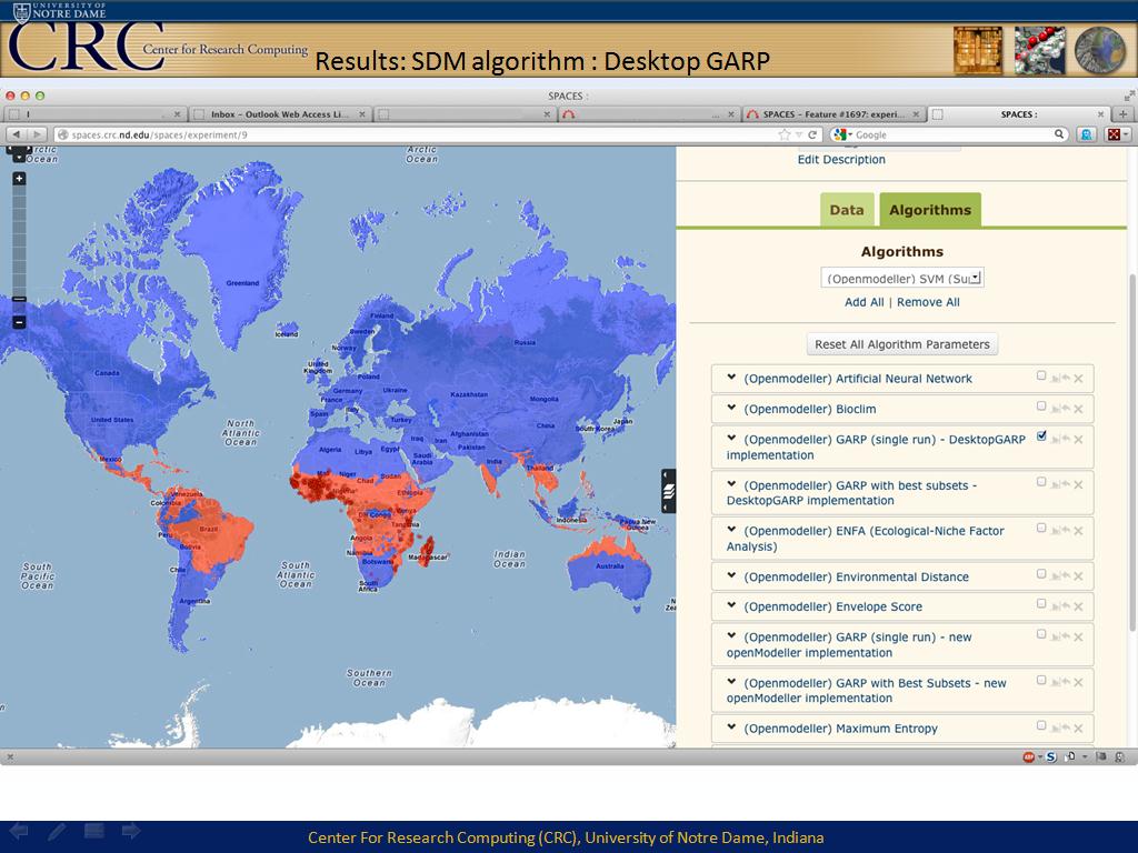 Results: SDM algorithm : Desktop GARP