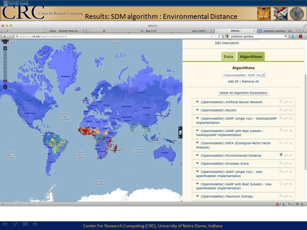 Results: SDM algorithm : Environmental Distance