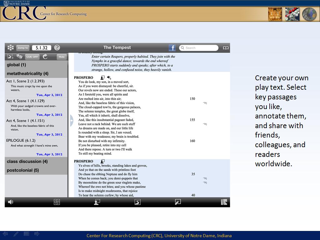 Create your own play text. Select key passages you like, annotate them, and share with friends, colleagues, and readers worldwide.