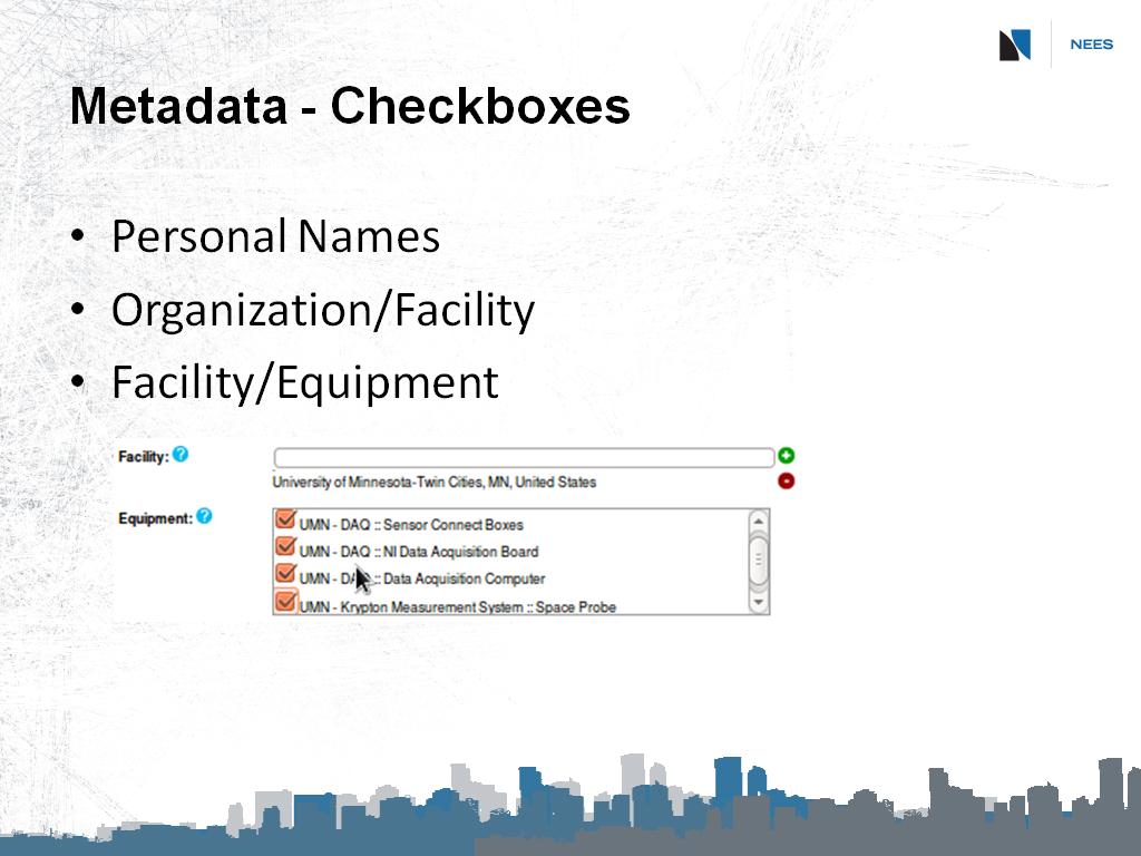 Metadata - Checkboxes