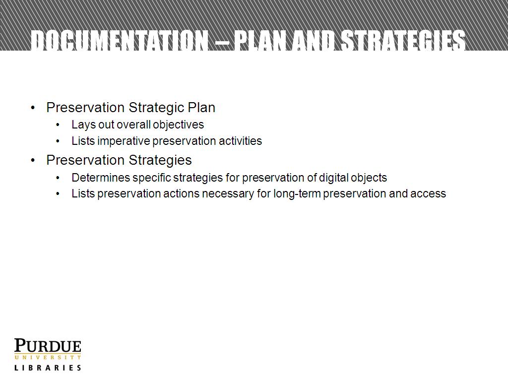 Documentation – Plan and Strategies