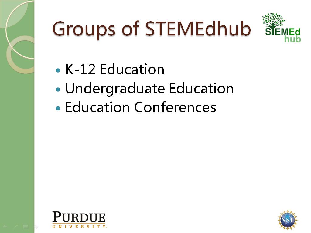 Groups of STEMEdhub