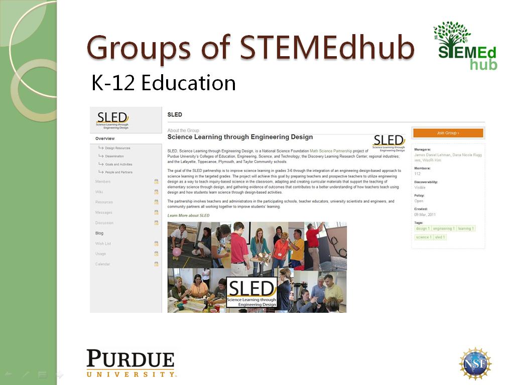 Groups of STEMEdhub