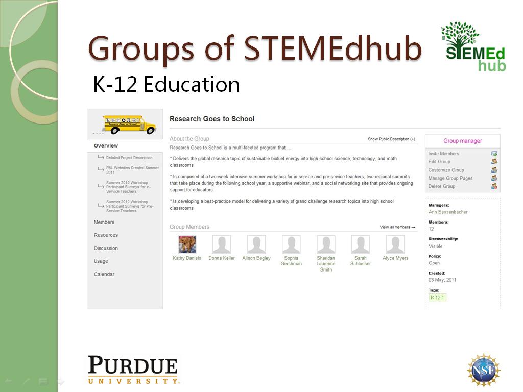 Groups of STEMEdhub