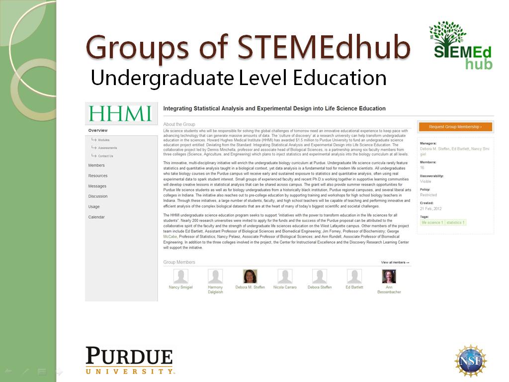 Groups of STEMEdhub