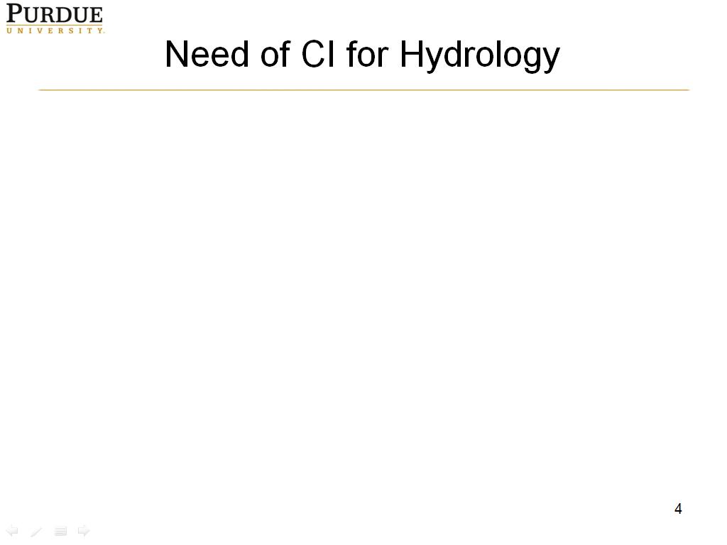 Need of CI for Hydrology