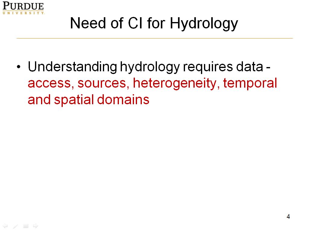 Need of CI for Hydrology