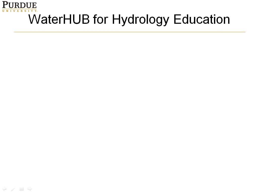 WaterHUB for Hydrology Education