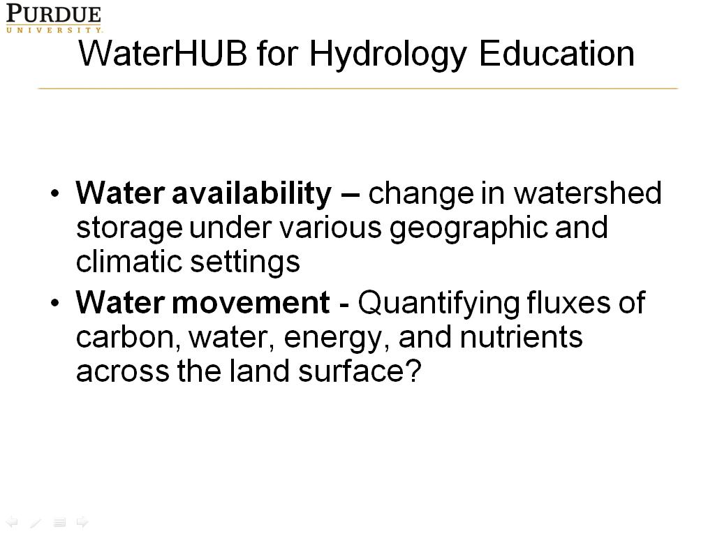 WaterHUB for Hydrology Education