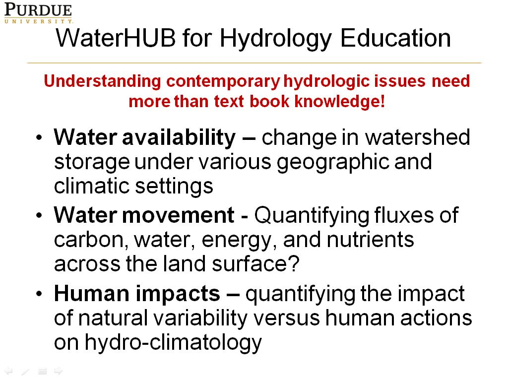 WaterHUB for Hydrology Education