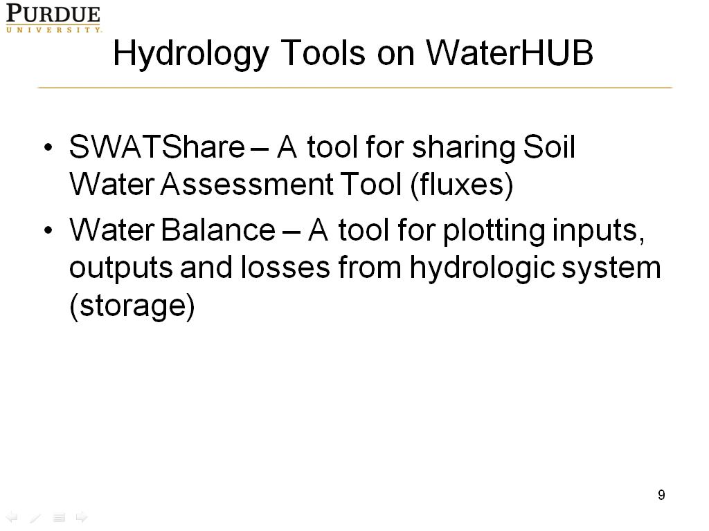 Hydrology Tools on WaterHUB