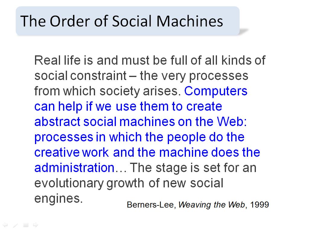 The Order of Social Machines