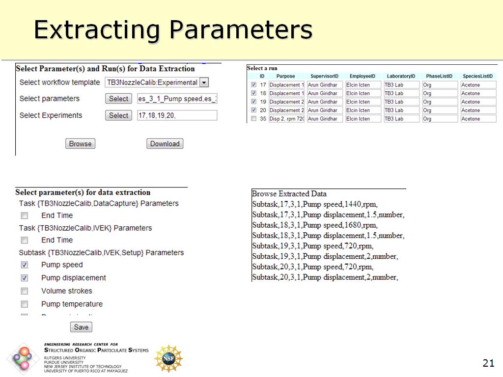 Extracting Parameters