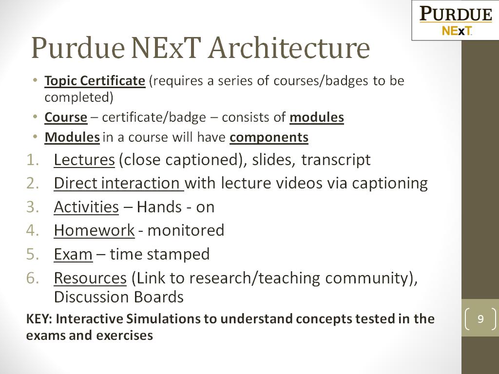 Purdue NExT Architecture