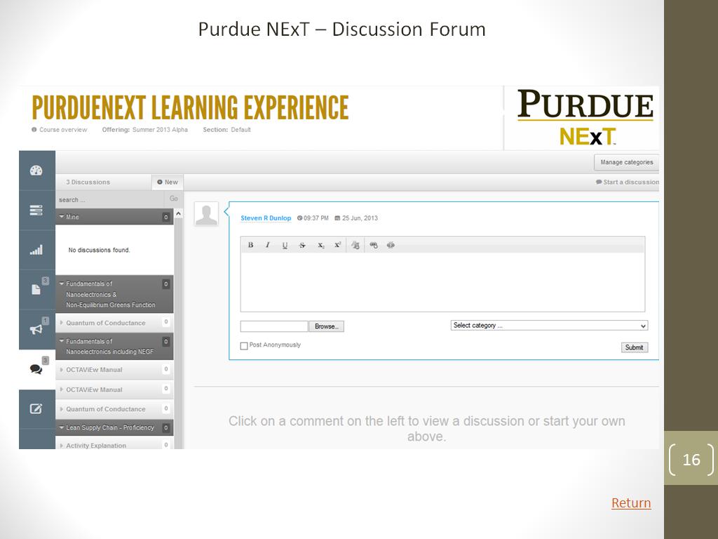 Purdue NExT – Discussion Forum