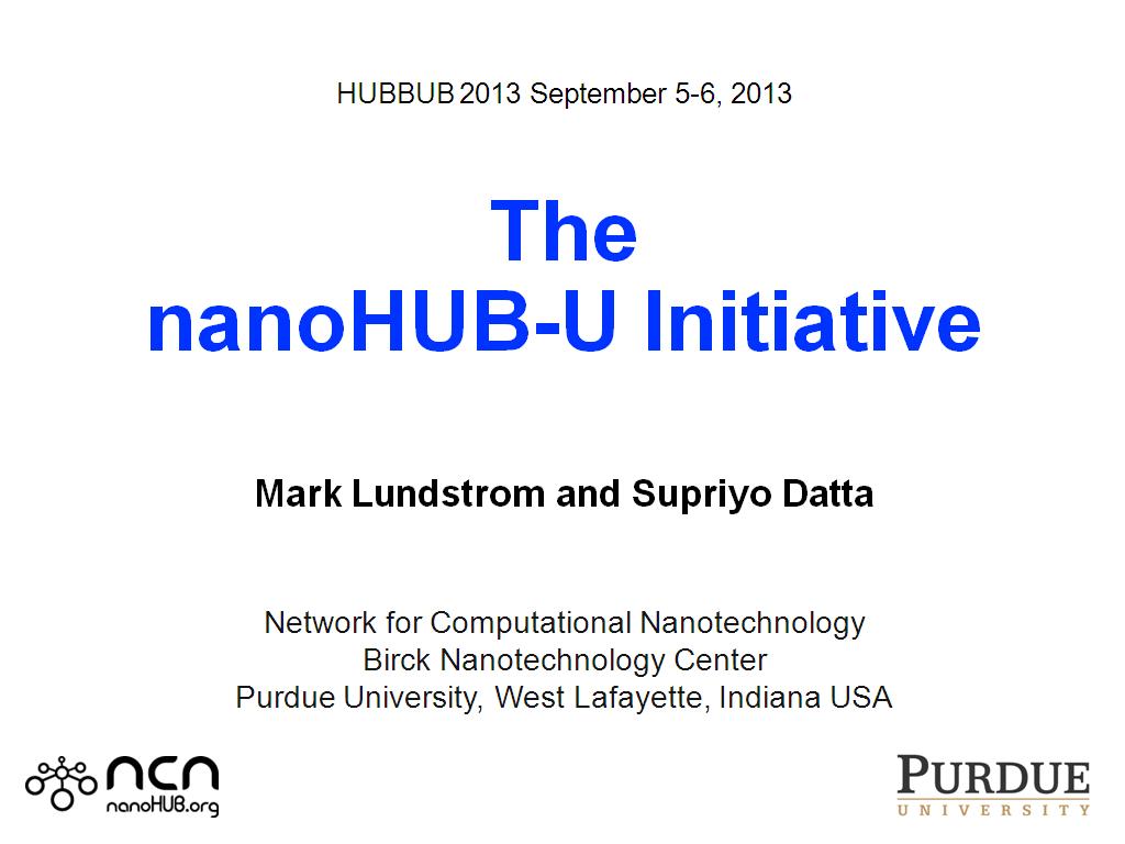 The nanoHUB-U Initiative