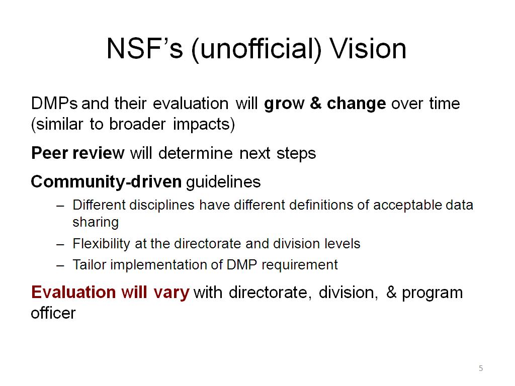NSF's (unofficial) Vision