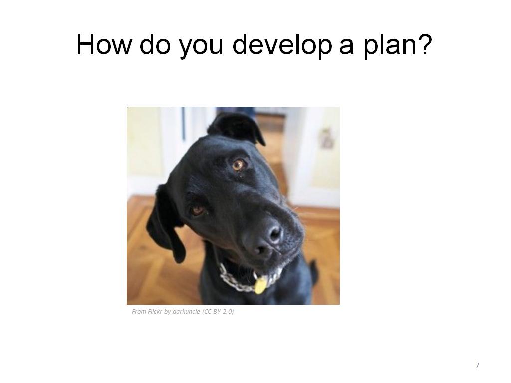How do you develop a plan?