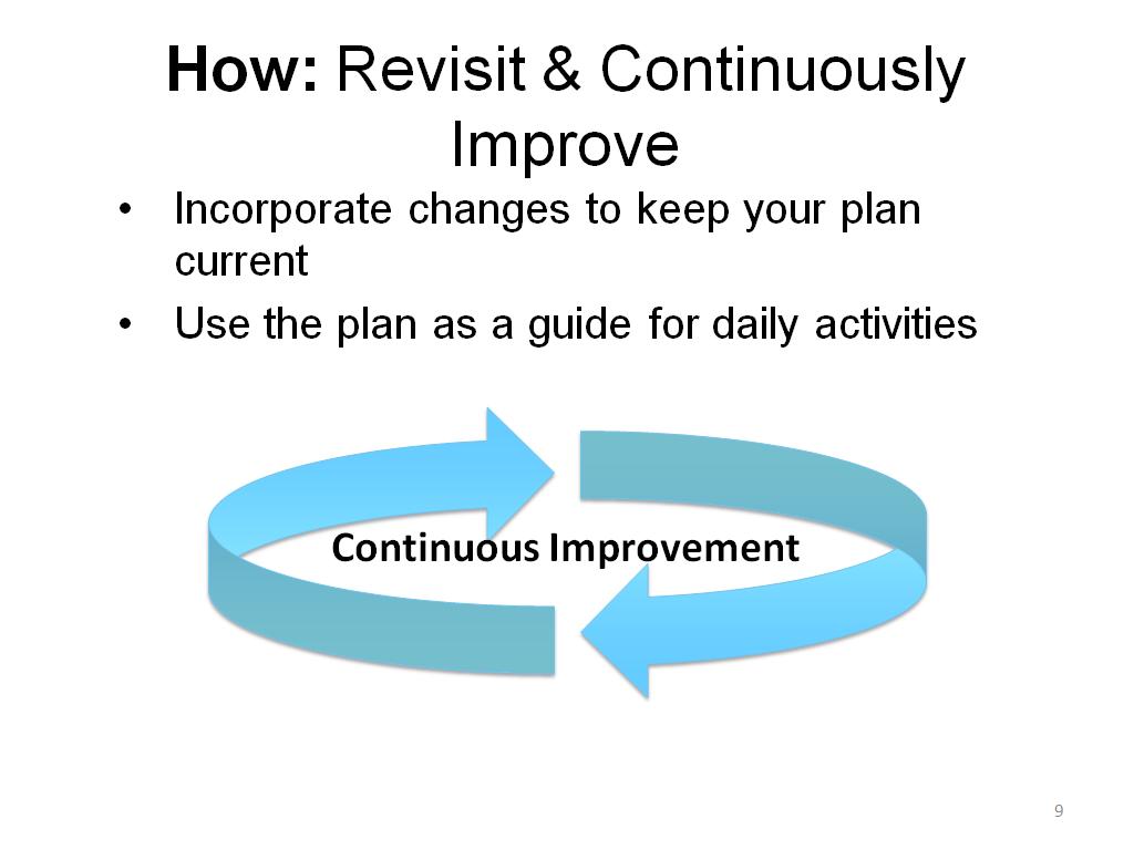How: Revisit & Continuously Improve