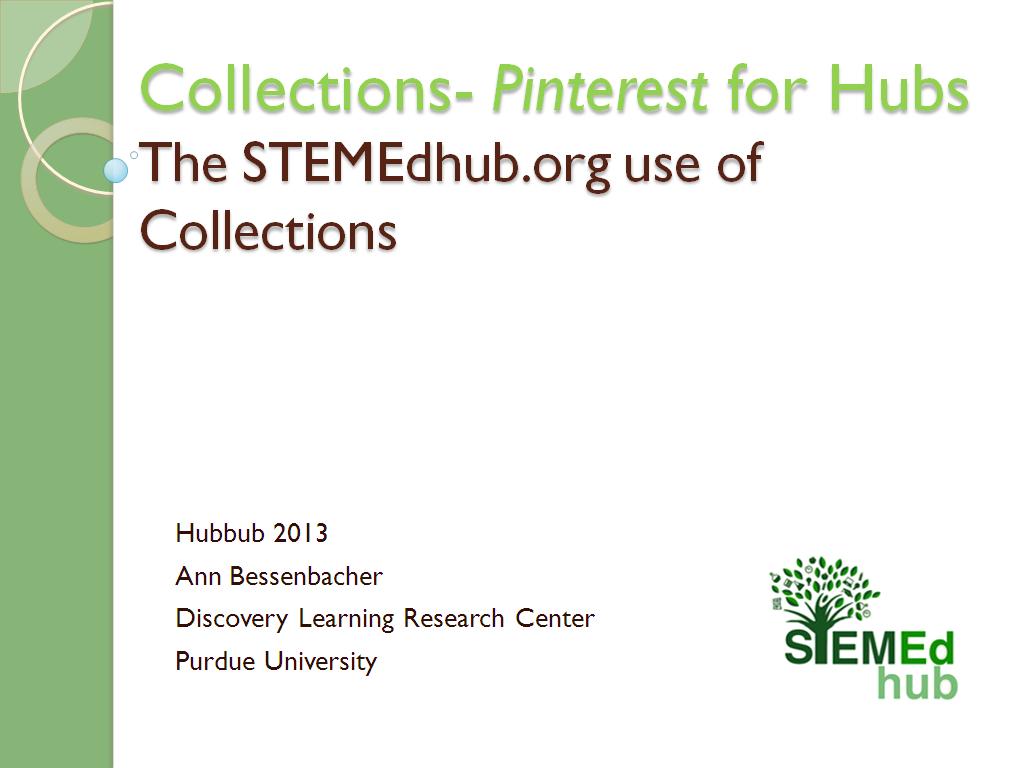 Collections- Pinterest for Hubs The STEMEdhub.org use of Collections