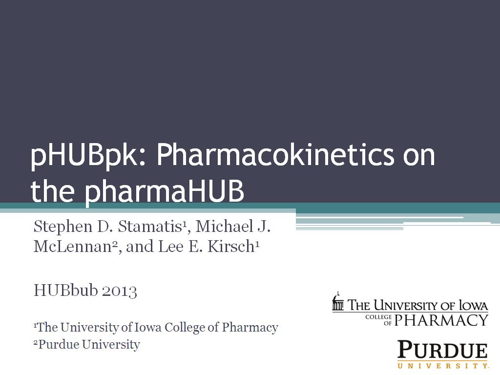 pHUBpk: Pharmacokinetics on the pharmaHUB