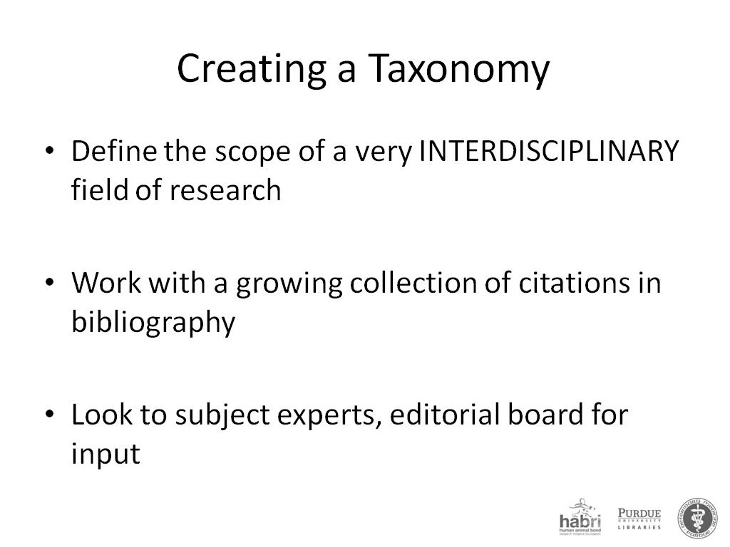 Creating a Taxonomy