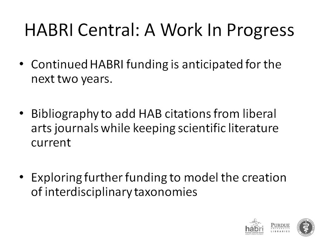 HABRI Central: A Work In Progress