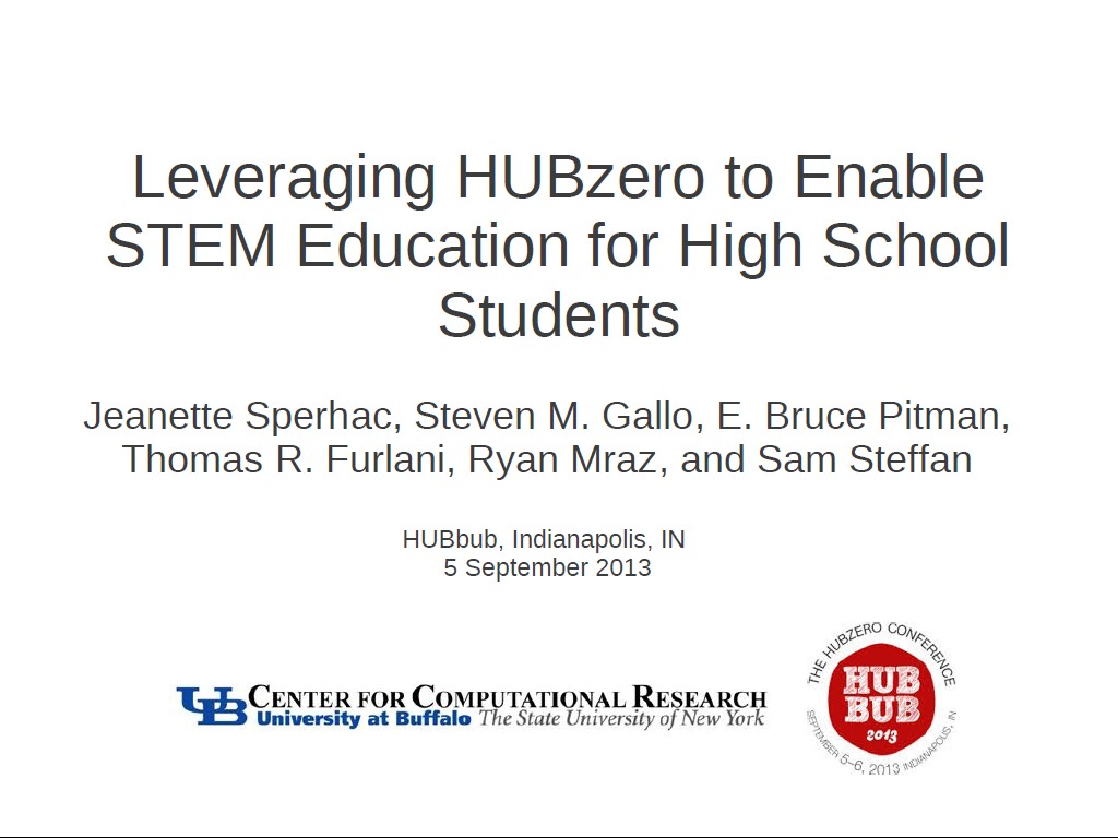Leveraging HUBzero to Enable STEM Education for High School