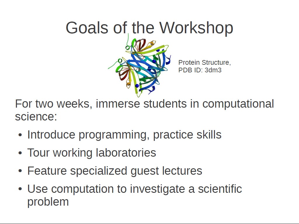 Goals of the Workshop