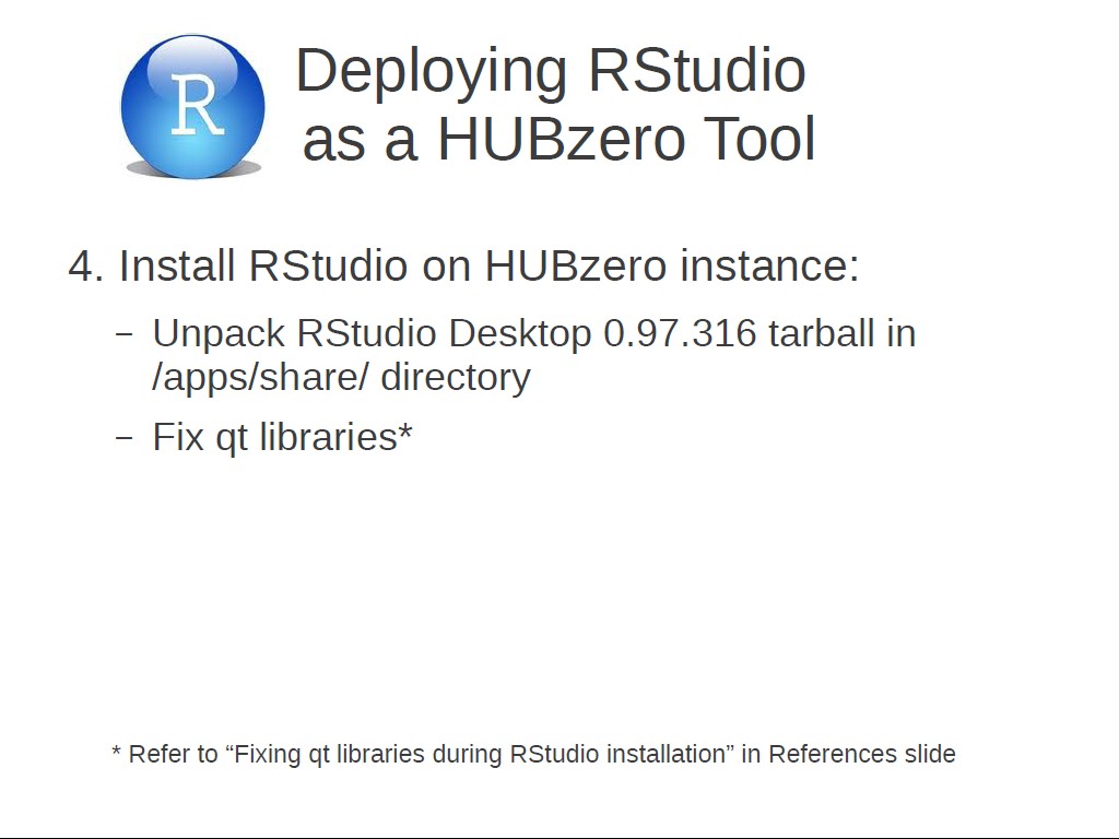 Deploying RStudio as a HUBzero Tool