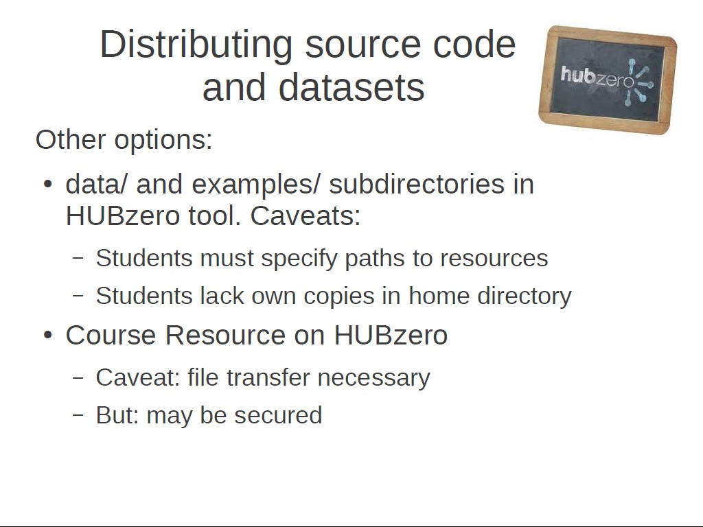 Distributing source code and datasets Other options: