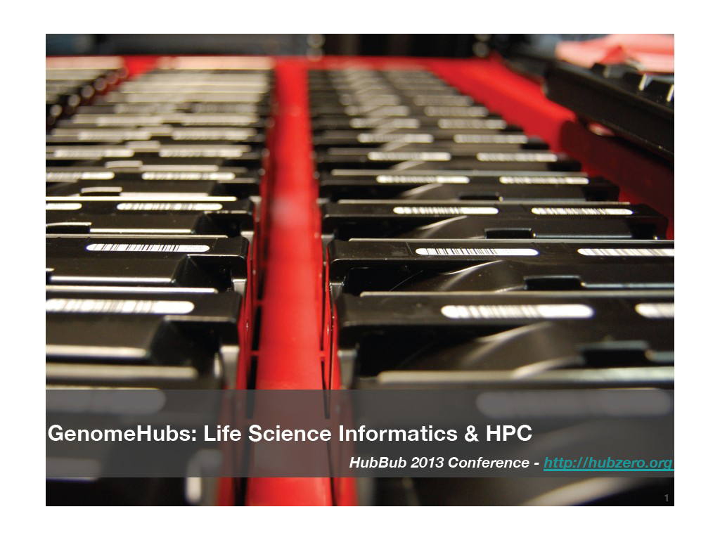 GenomeHubs: Life Science Informatics & HPC