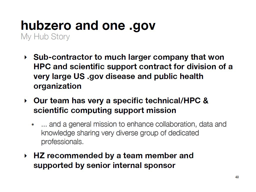 hubzero and one .gov