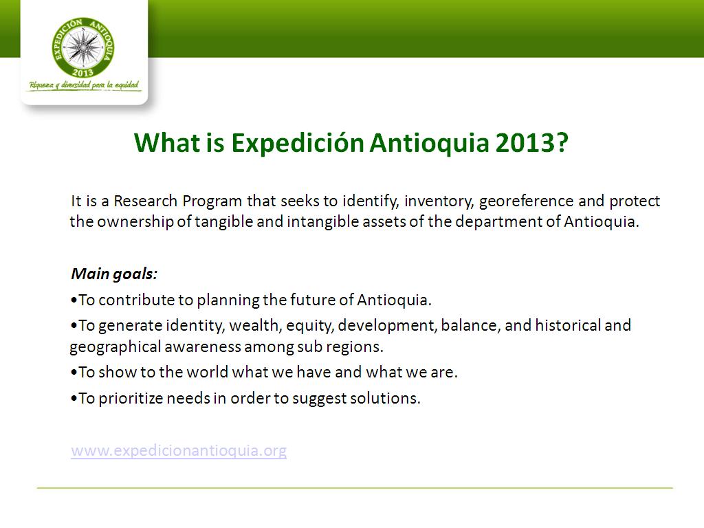 What is Expedición Antioquia 2013?