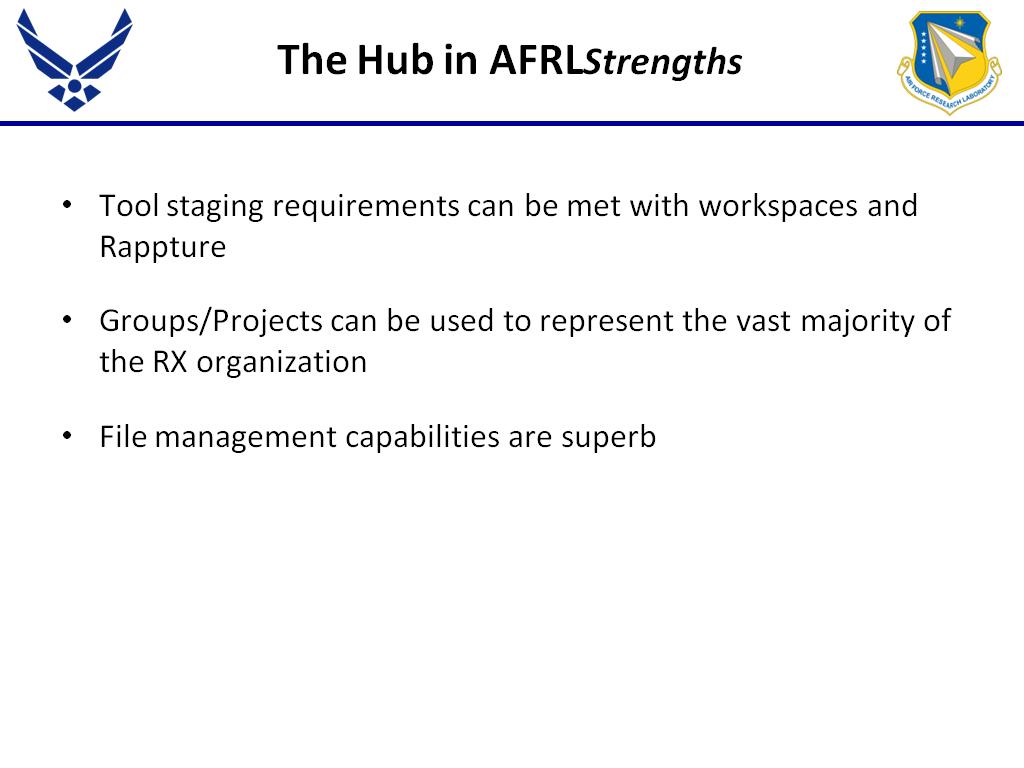 The Hub in AFRLStrengths