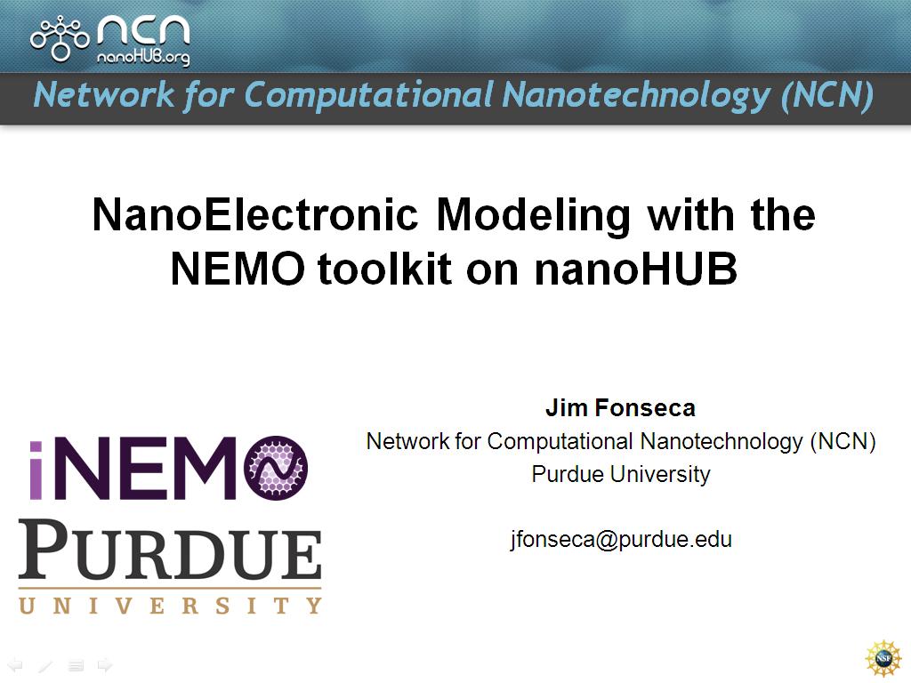 NanoElectronic Modeling with the NEMO toolkit on nanoHUB