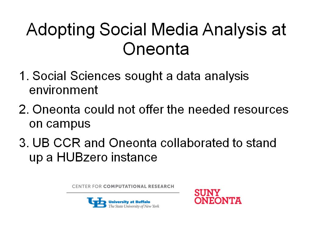 Adopting Social Media Analysis at Oneonta