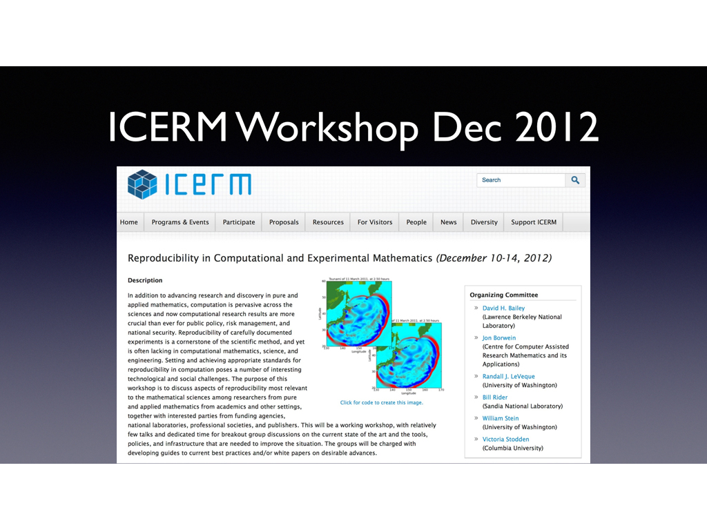 ICERM Workshop Dec 2012