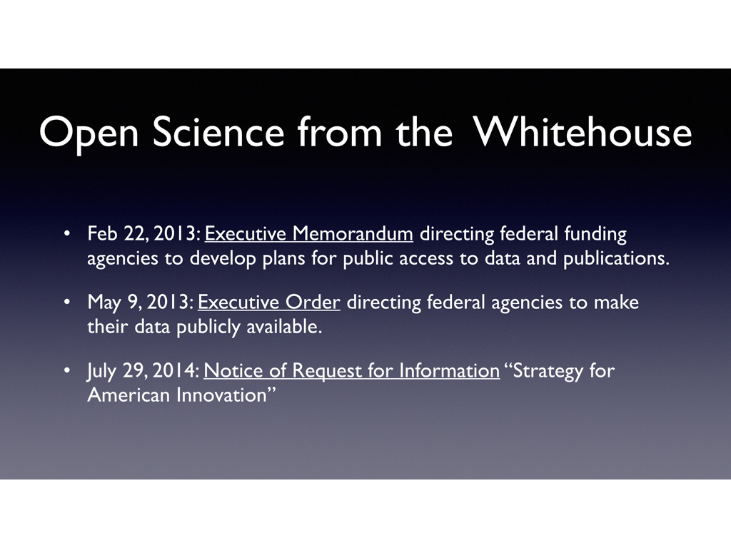 Open Science from the Whitehouse