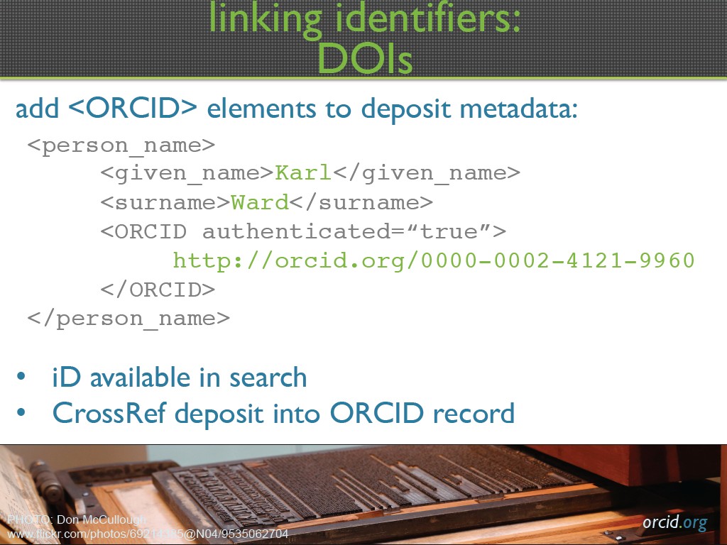 linking identifiers: DOIs