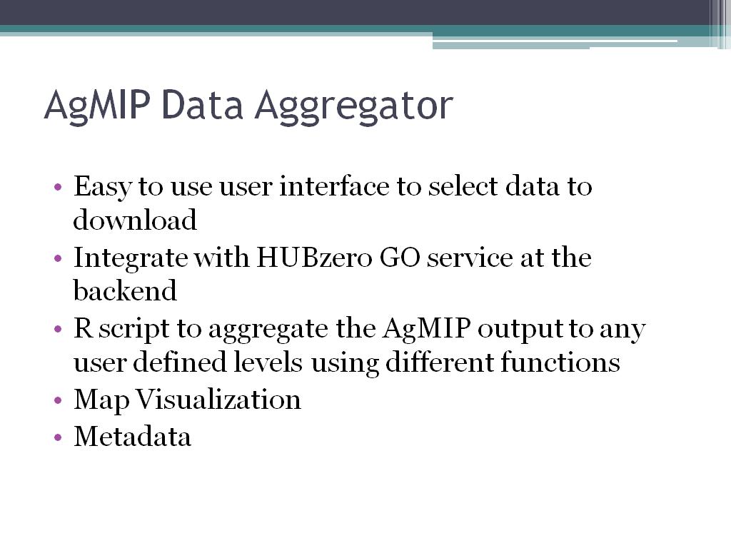 AgMIP Data Aggregator
