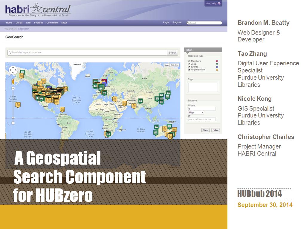 A Geospatial Search Component for HUBzero