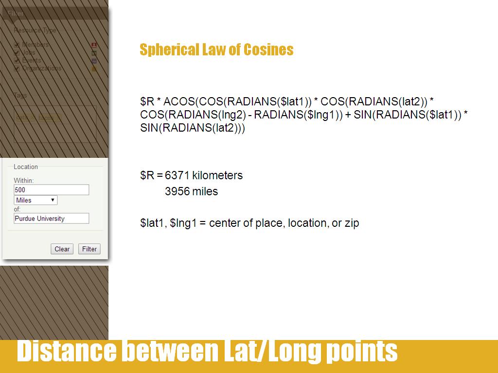 Spherical Law of Cosines