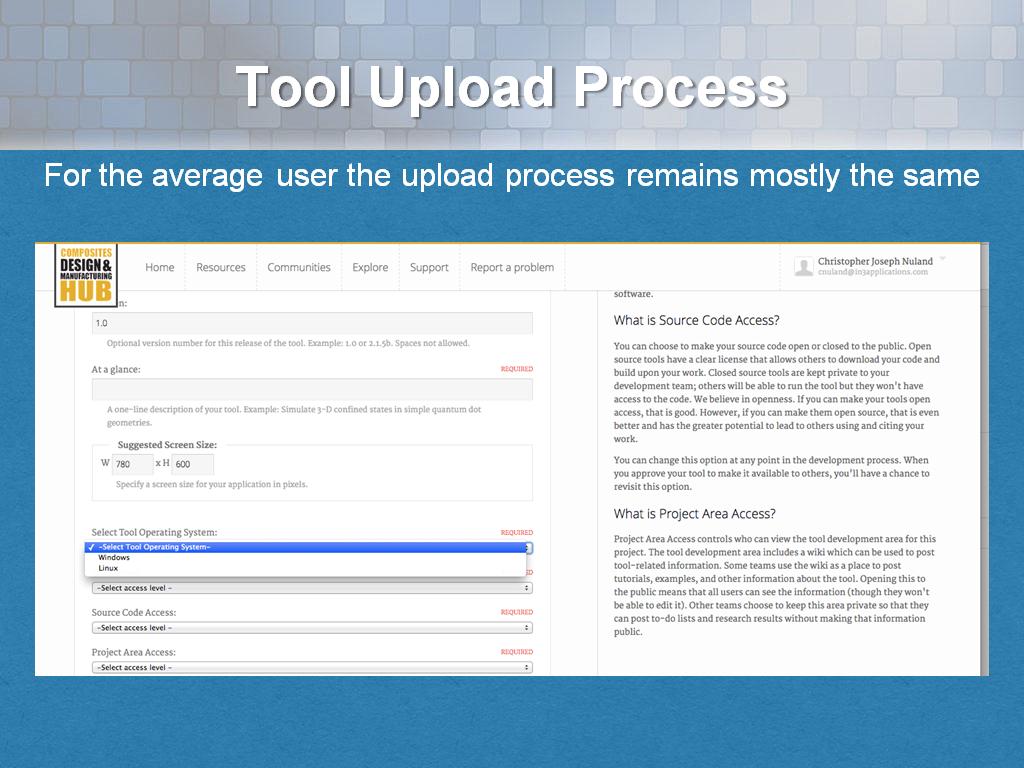 Tool Upload Process